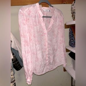 & OTHER STORIES Pink Silk Floral Blouse